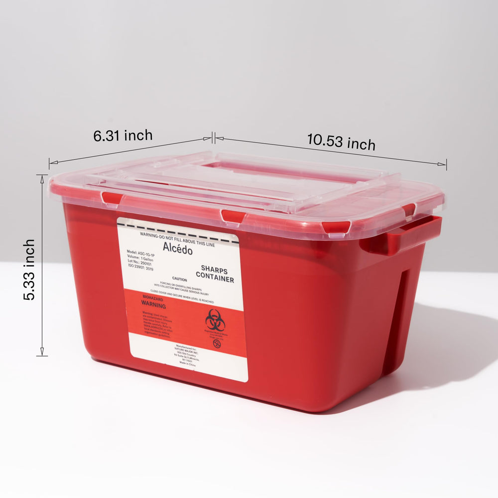 Alcedo sharps container ideal for hospitals clinics labs or home use