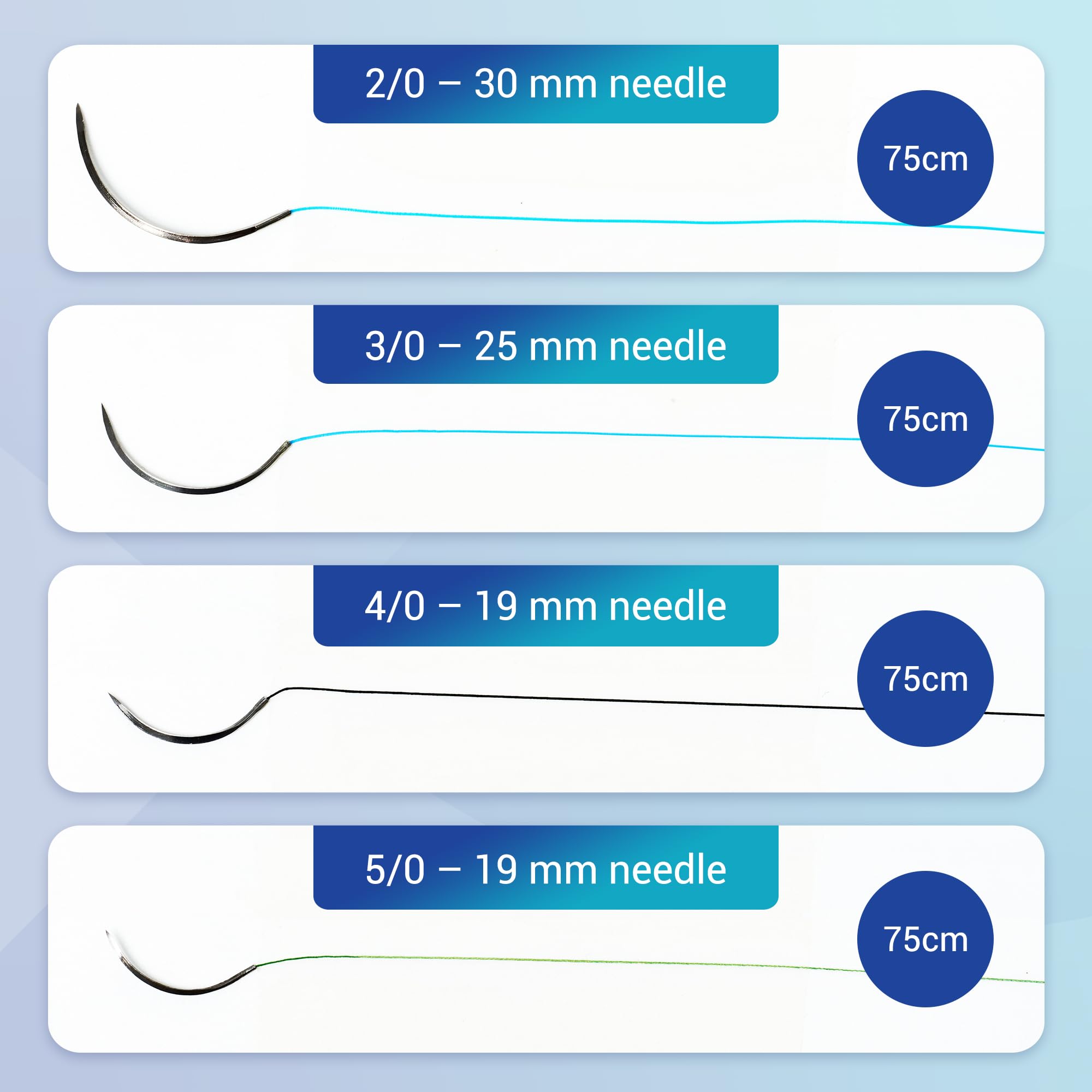 Alcedo suture thread 5-0 with 19mm needle for fine technique