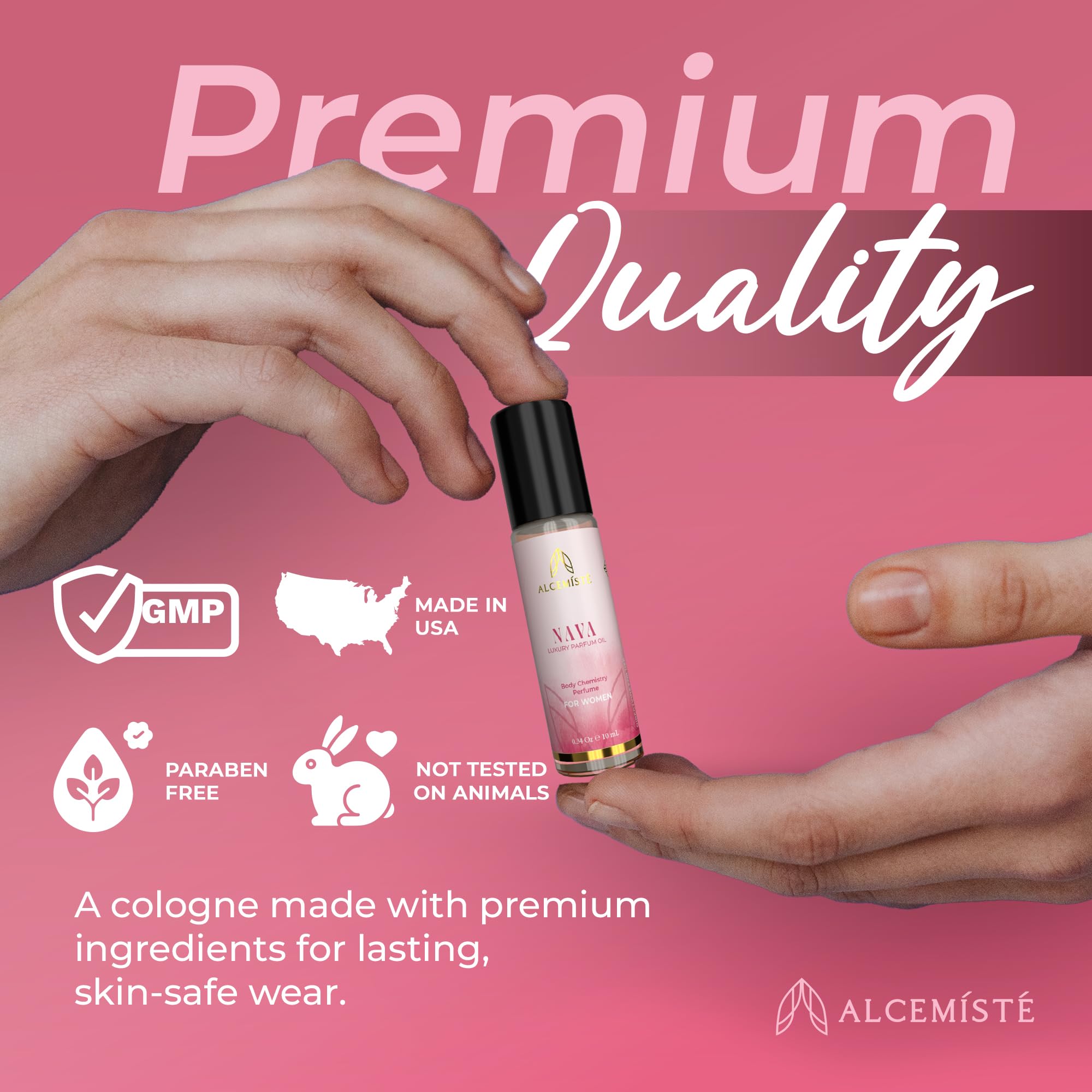 ALCEMÍSTÉ rollerball purse-ready design supports on-the-go fragrance.
