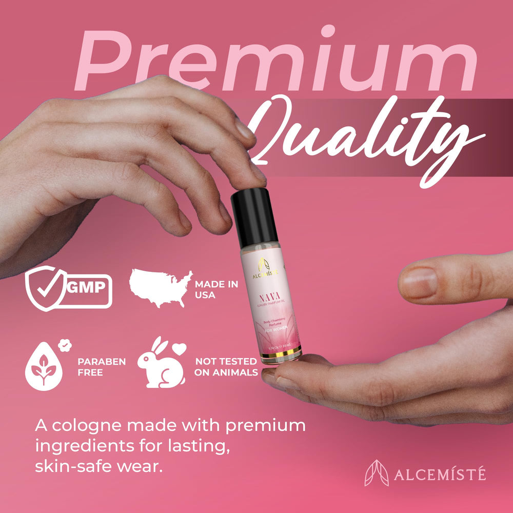 ALCEMÍSTÉ rollerball purse-ready design supports on-the-go fragrance.