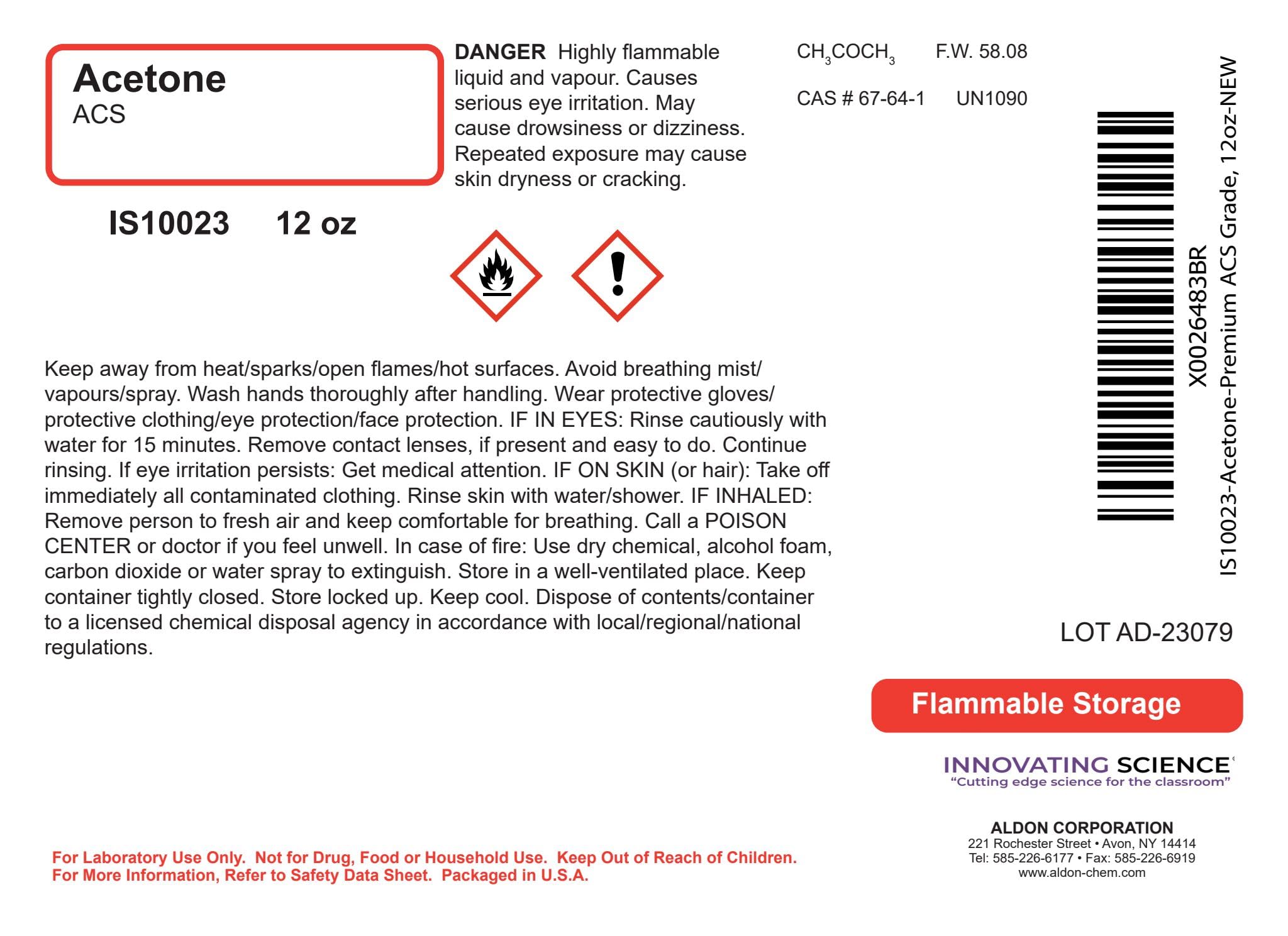ALDON anhydrous acetone in a lab setting for clean thinning and cleaning tasks.