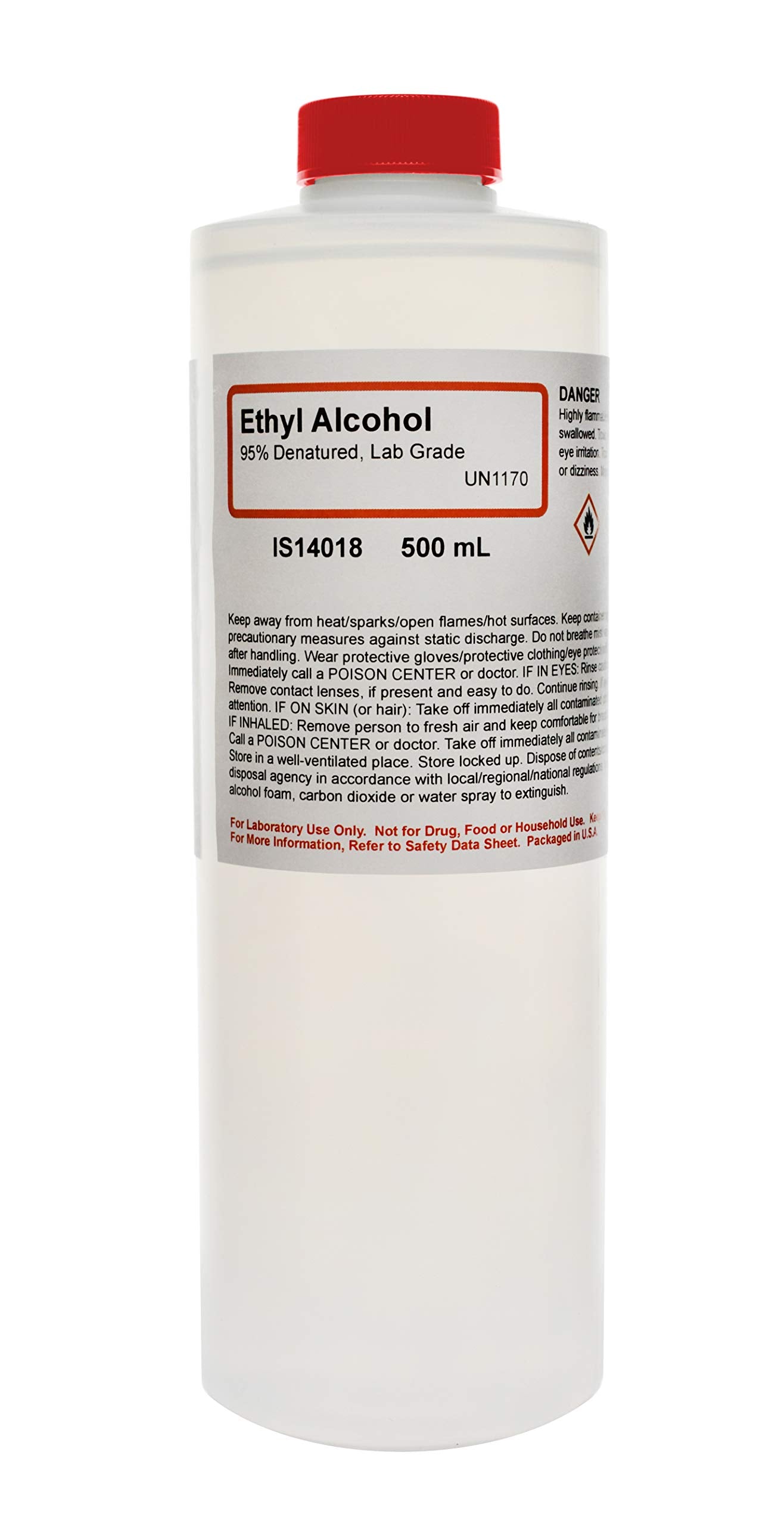 ALDON denatured ethanol bottle for lab use; reliable solvent for extraction and cleaning.