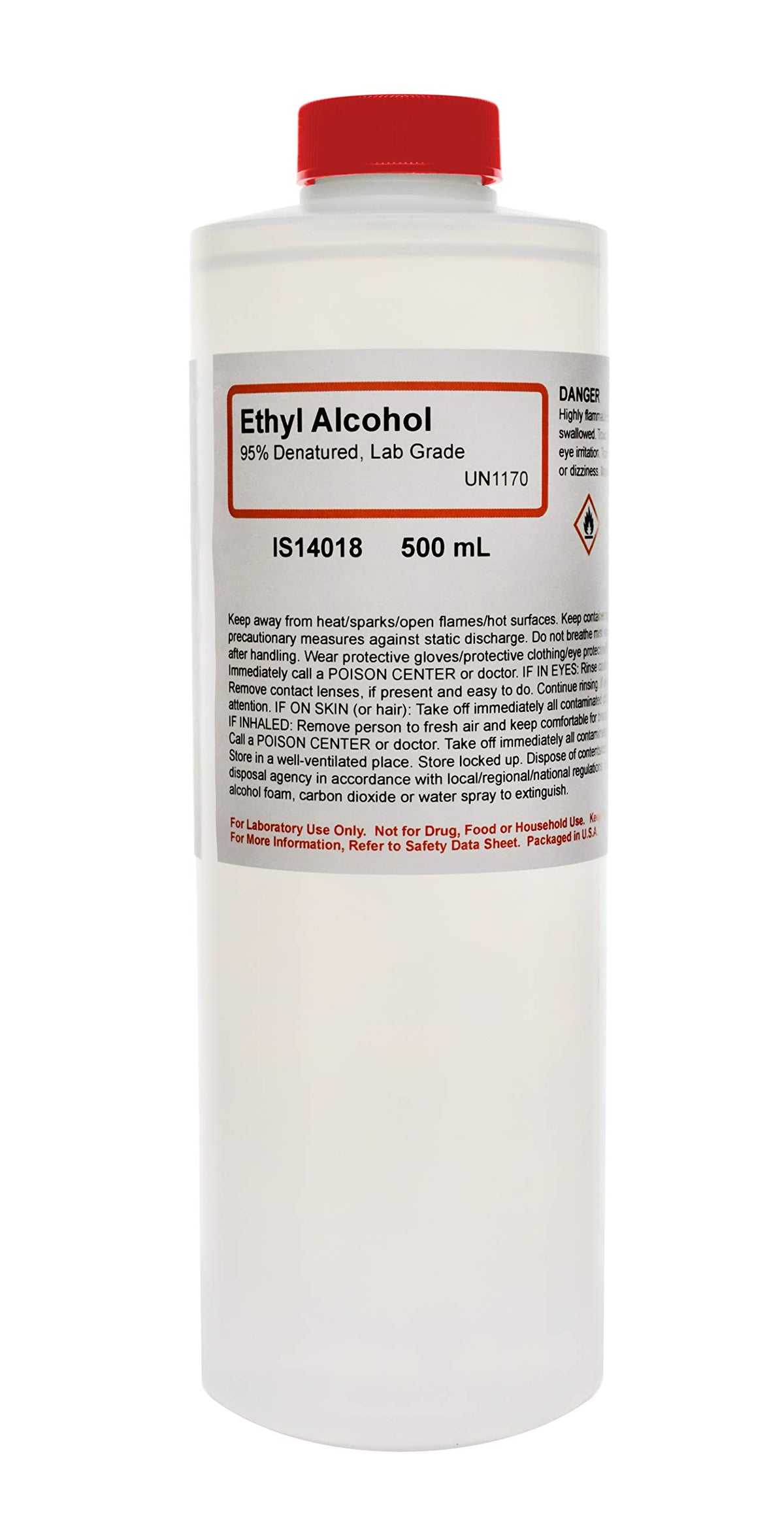 ALDON denatured ethanol bottle for lab use; reliable solvent for extraction and cleaning.