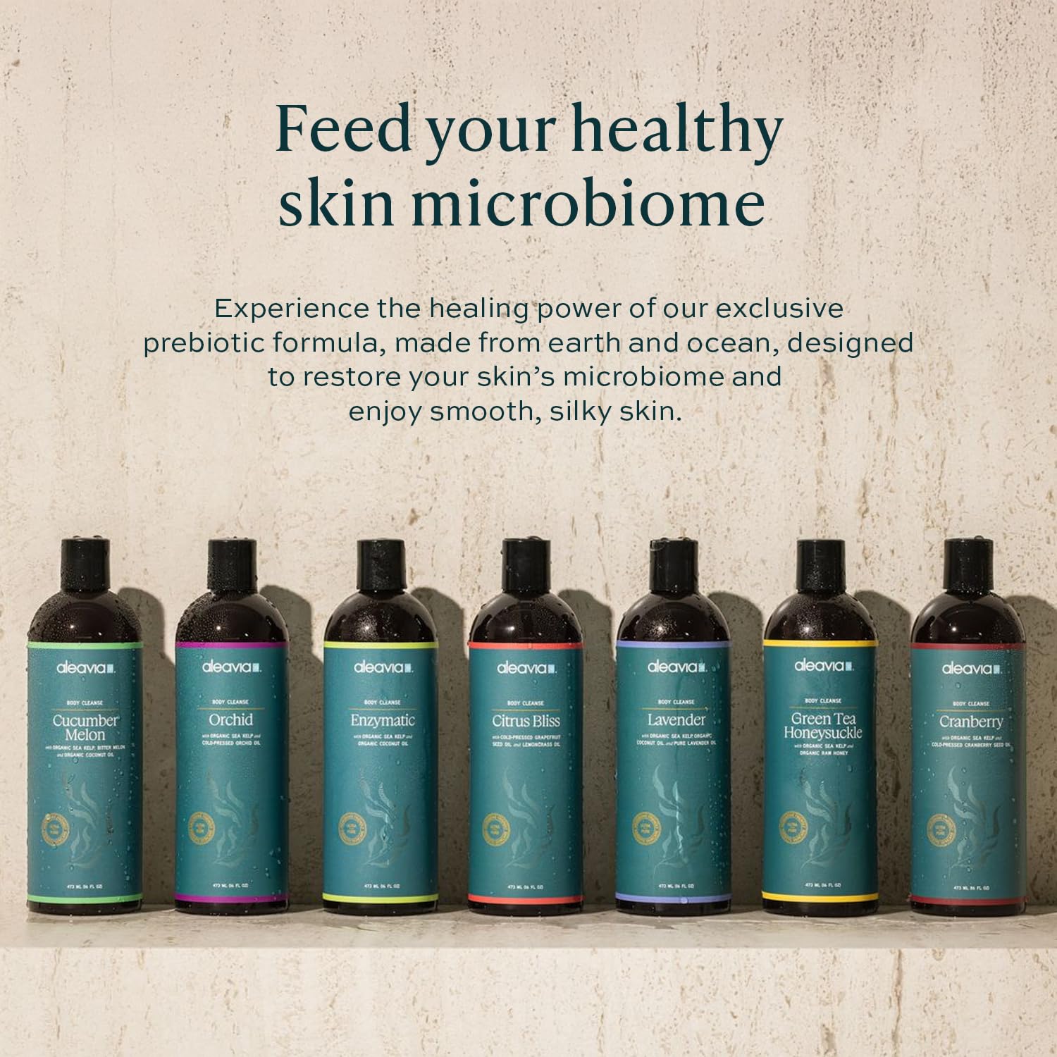 Aleavia Body Cleanse bottle used as a gentle shampoo for hair.