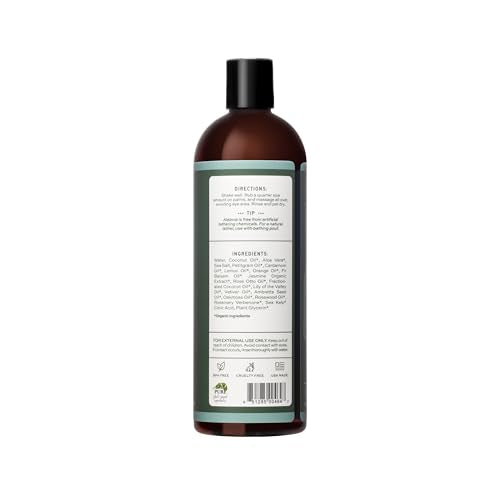 Aleavia Coastal Woodlands bottle pouring for a refreshing shower experience.