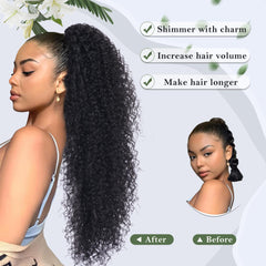 Alebery 27-inch ponytail worn for instant length and confident styling