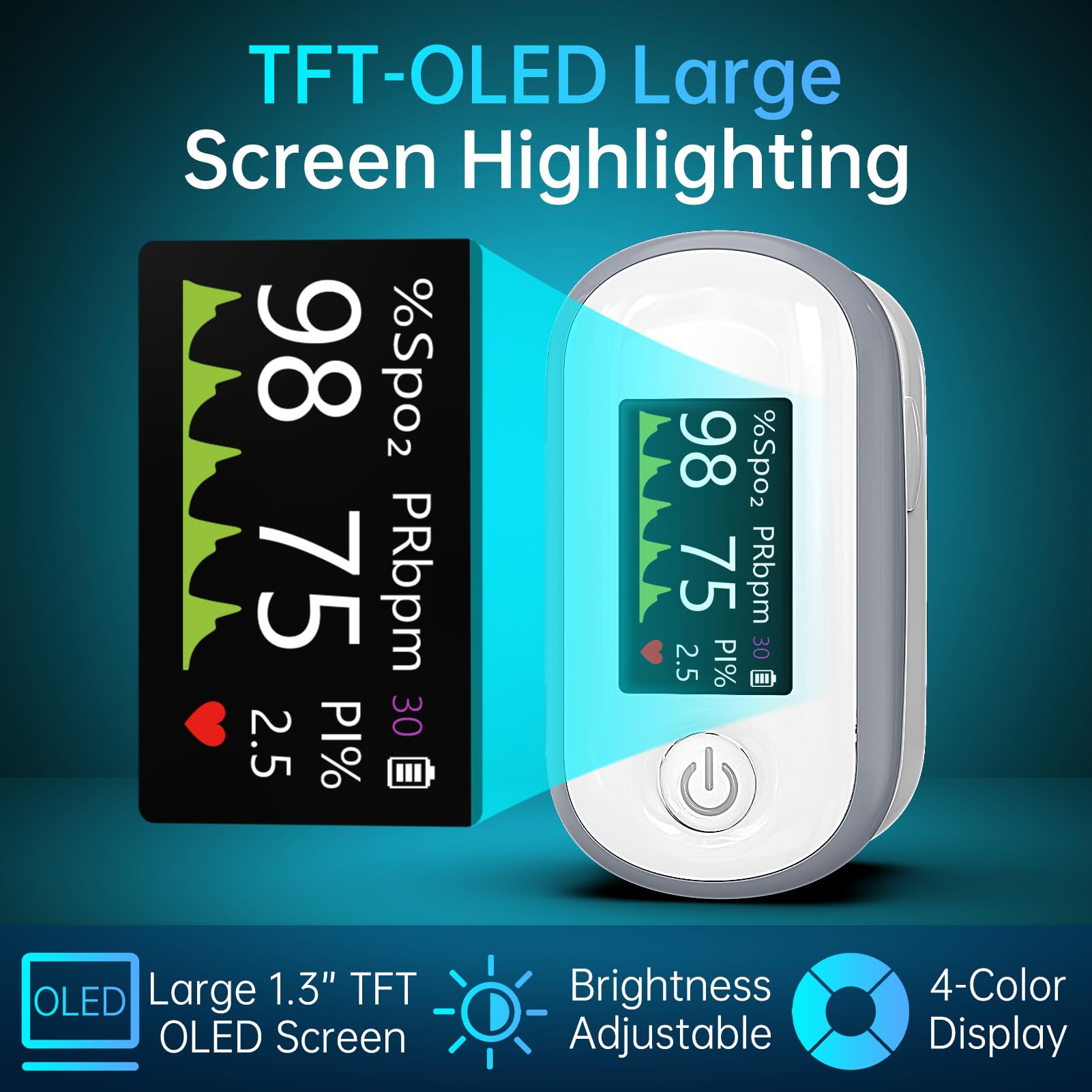 Alecaremed soft silicone finger sleeve ensures a comfortable measurement.