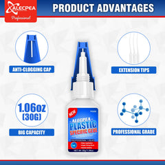 ALECPEA 30g adhesive sets in 15 seconds for quick electronics repairs.