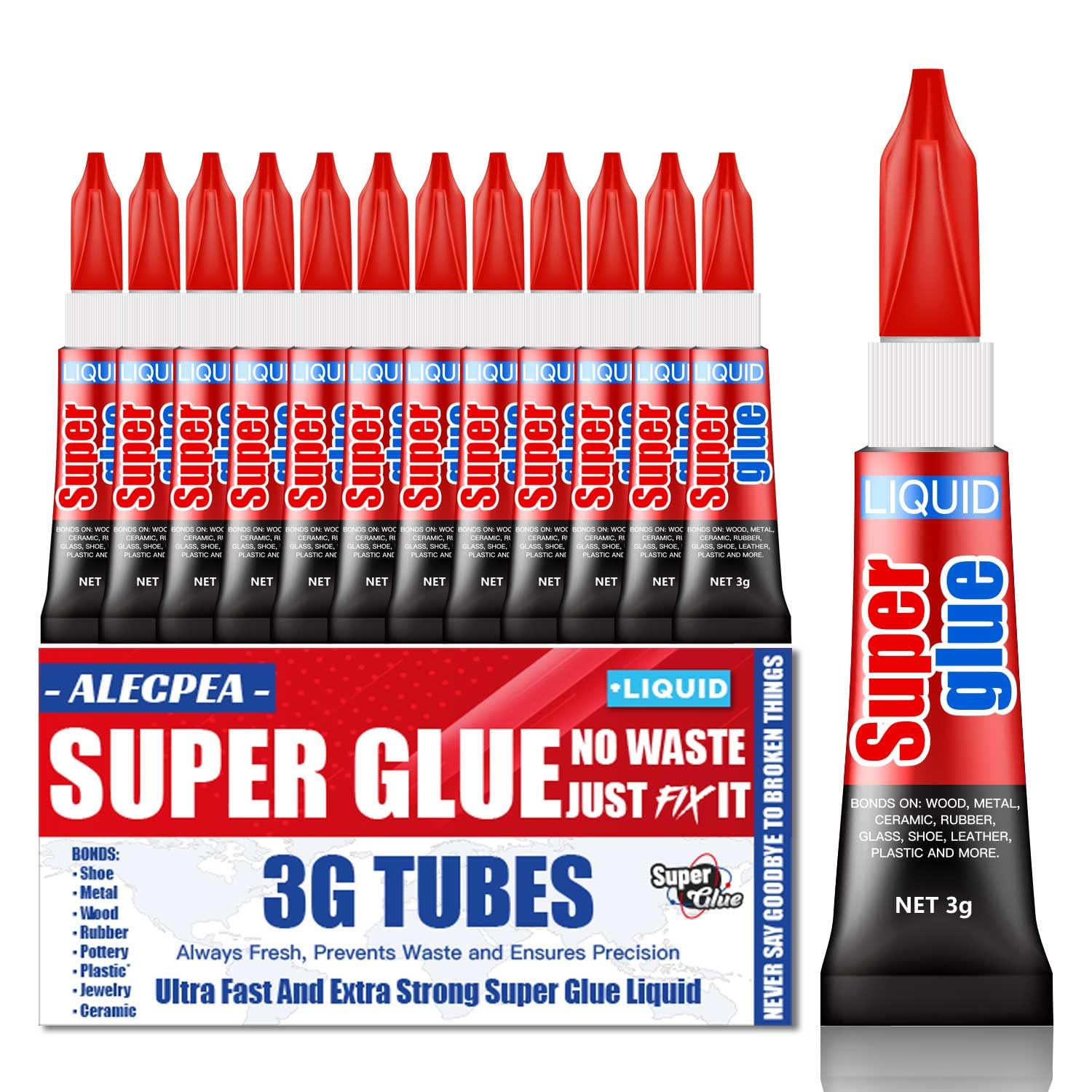 ALECPEA 3g glue with precision nozzle enables fast binding