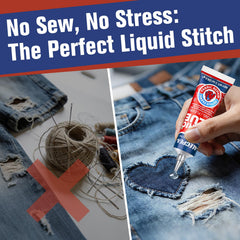 ALECPEA fabric glue with two clips holds fabric during application