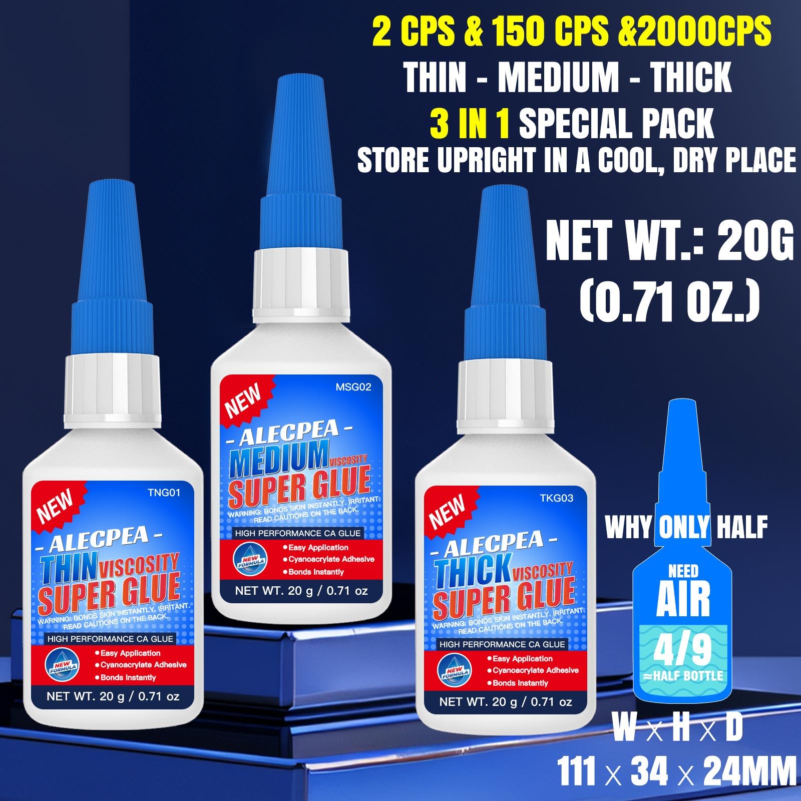 ALECPEA jewelry-craft-ca-glue enables clean jewelry repairs.