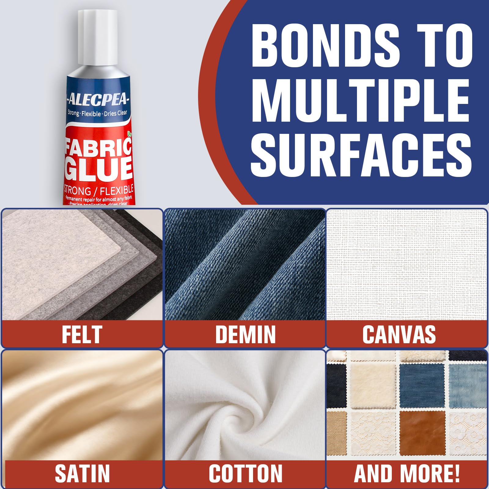 ALECPEA quick-bond action enabling fast, no-sew fabric fixes