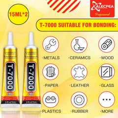 ALECPEA T-7000 black adhesive being applied to a surface