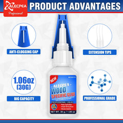 A Alecpea wood glue dries clear for invisible seams in veneers and crafts.