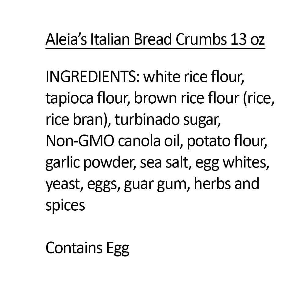 Aleia’s Best. TASTE. EVER. breading on chicken; versatile for crispy coatings.