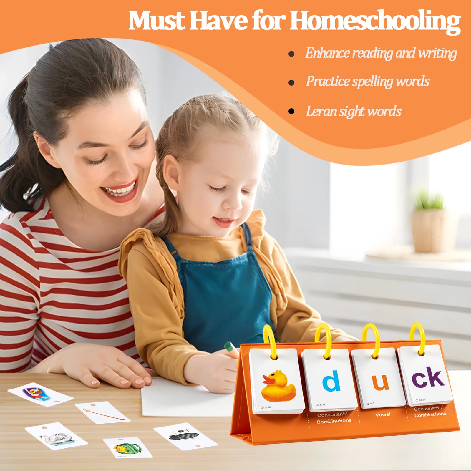 Alened Phonics Flash Cards Colorful Pictures boost attention during reading activities.