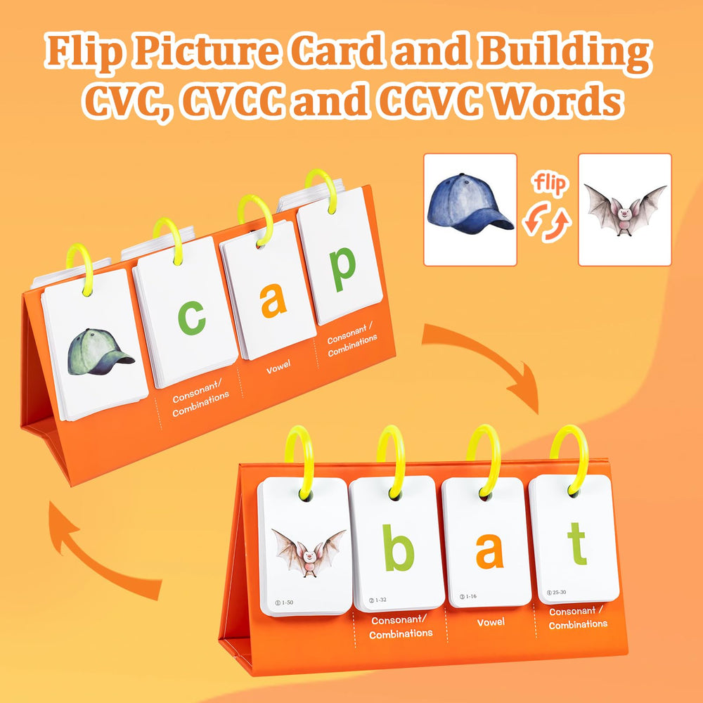 Alened Phonics Flash Cards Green vowels orange consonants aid key phonics skills.