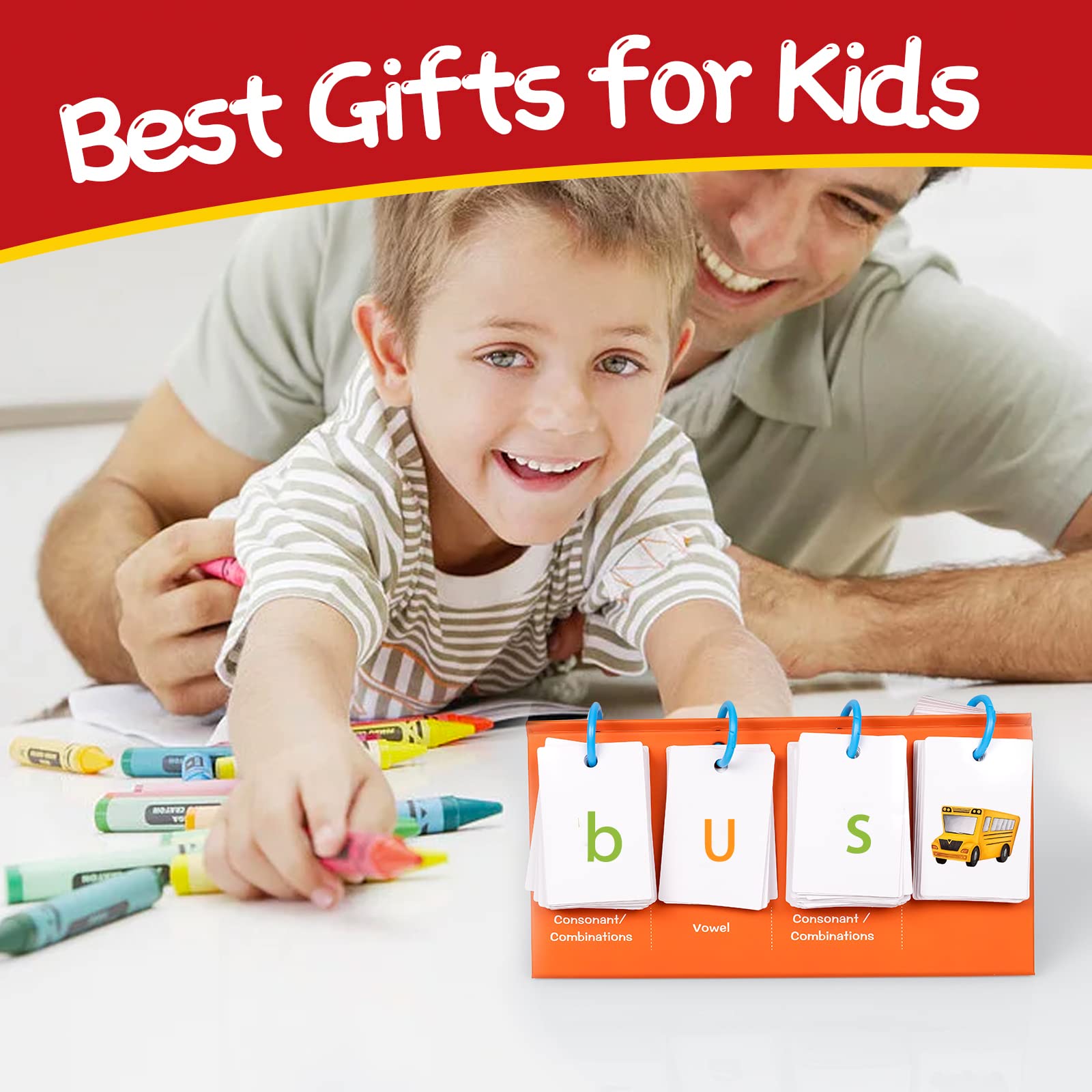 Alened Phonics Flash Cards Ring-Bound Kit keeps materials organized for teachers.