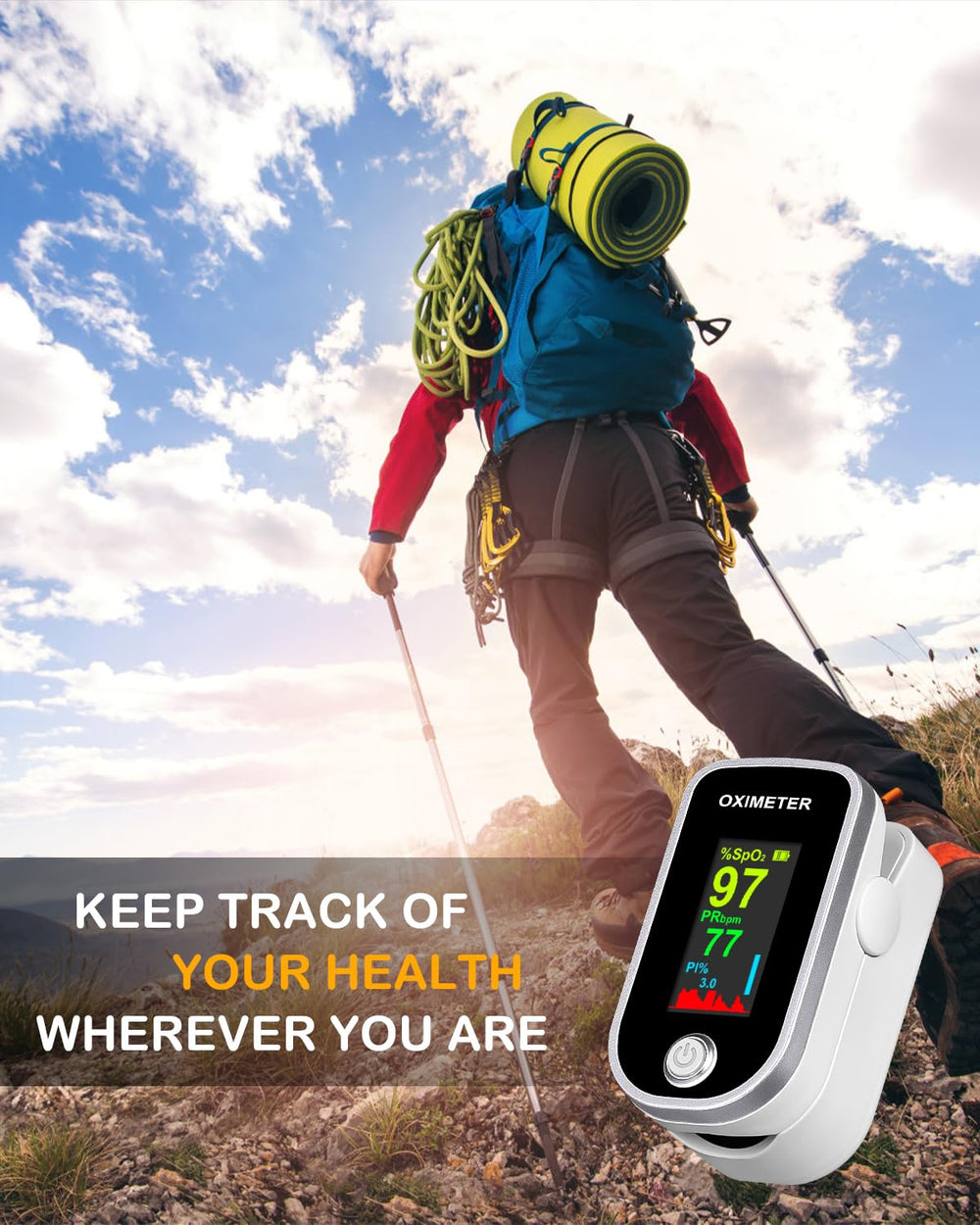 Aleshon pulse oximeter travels easily thanks to its pocket friendly form.