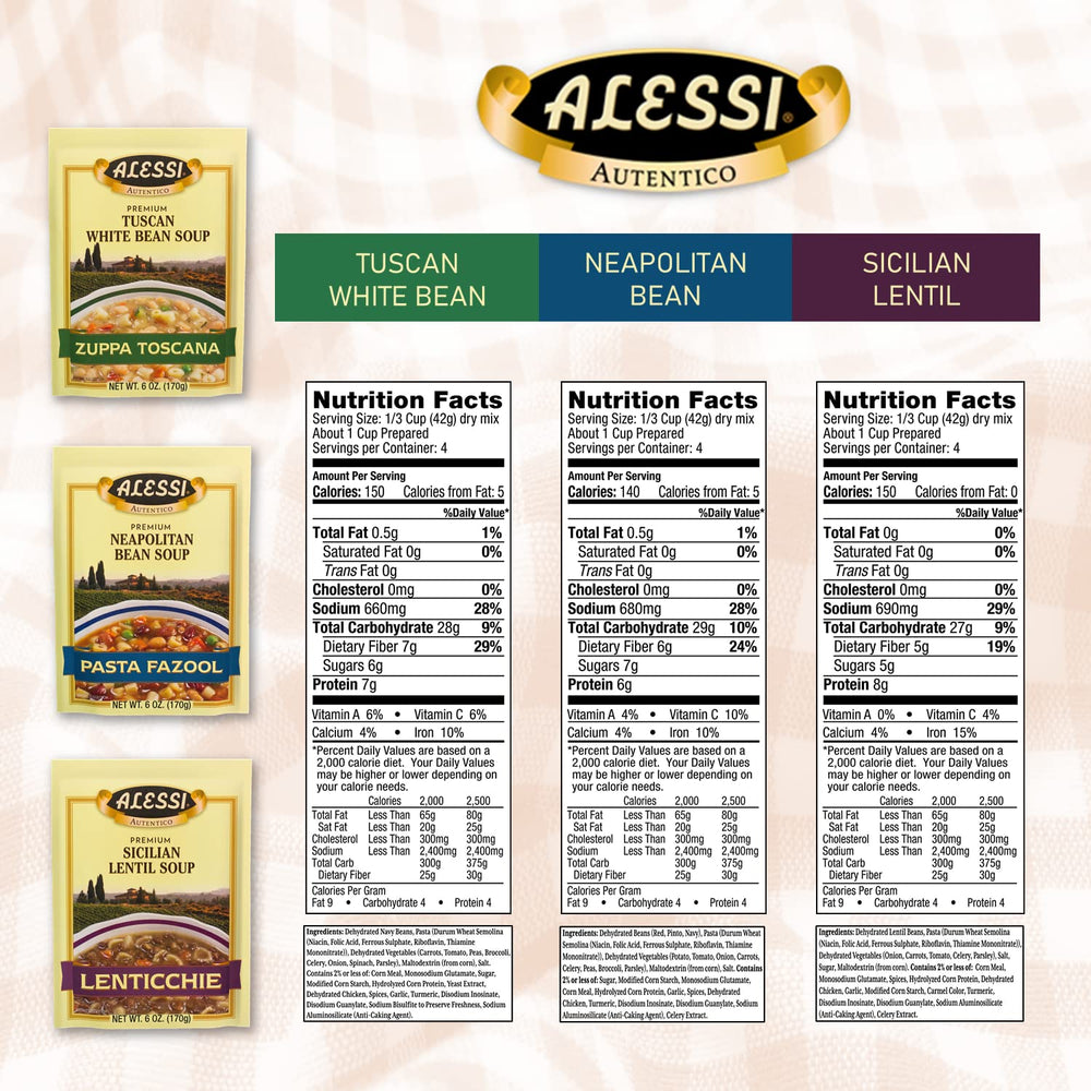 Alessi Autentico lentil soup ready in minutes for hearty lunches.