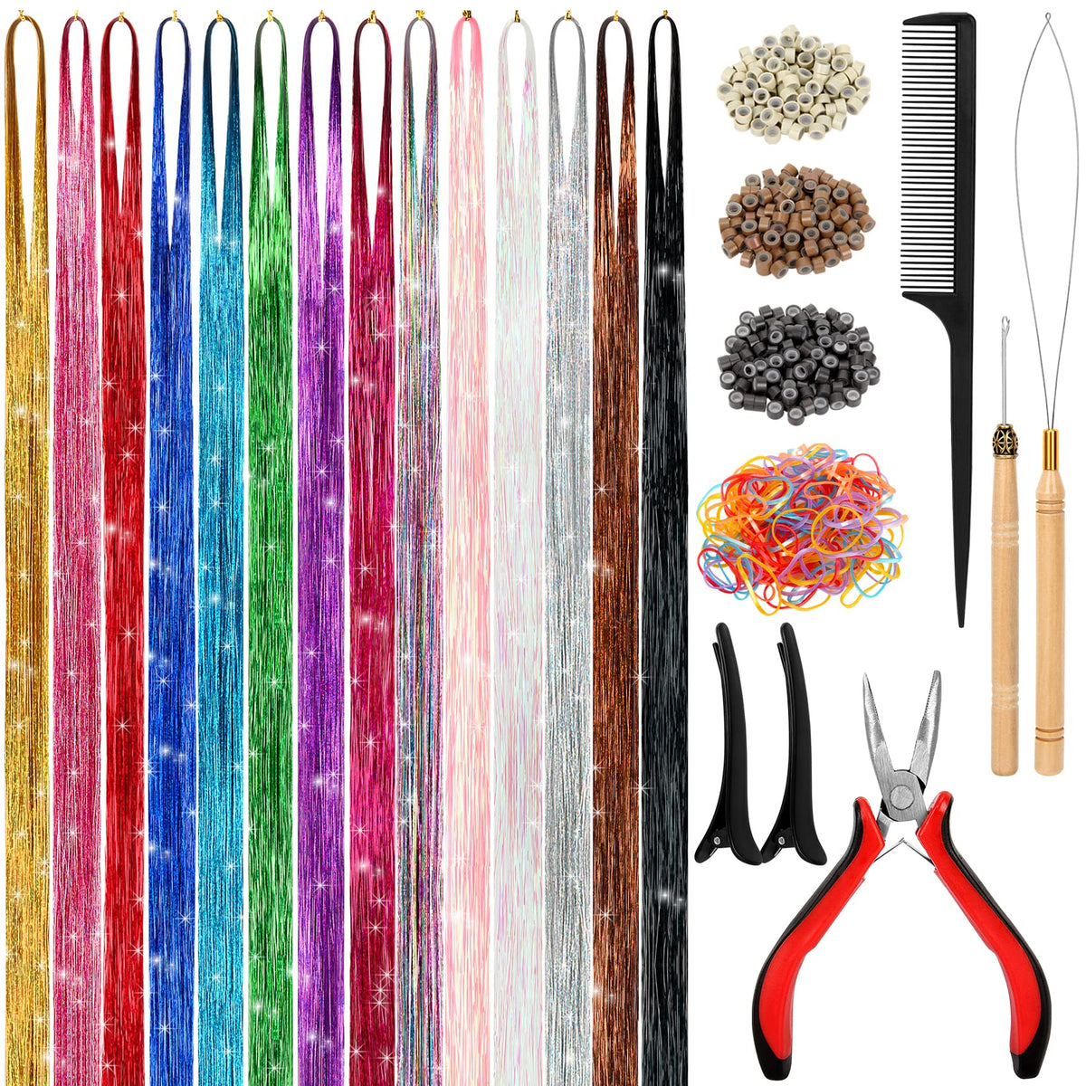 ALFIE DARLING Hair Tinsel Kit packaging offers a complete DIY set for easy styling