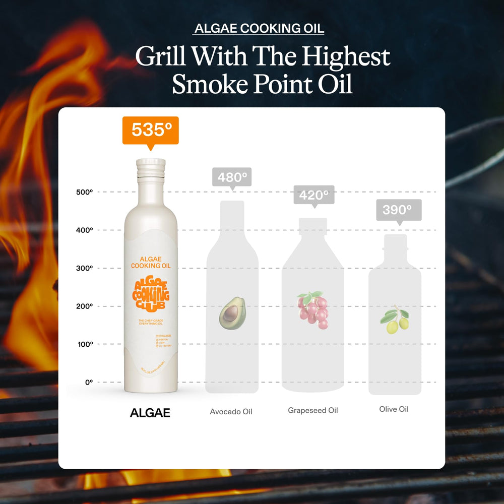 Algae Cooking Club Chef-Grade Oil dressings closeup highlighting neutral flavor
