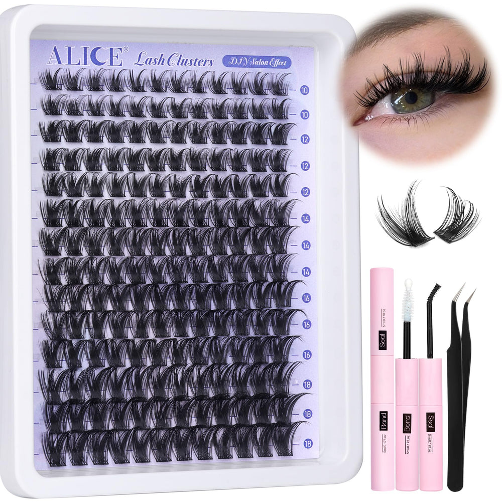 ALICE Lash Clusters Kit: 168 pieces for versatile looks from natural to bold.