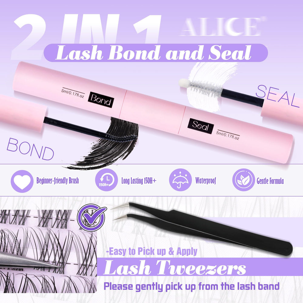 ALICE lash glue bond and seal for durable wear.