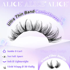 ALICE Lash Clusters Kit thin bands for gentle, beginner-friendly application.