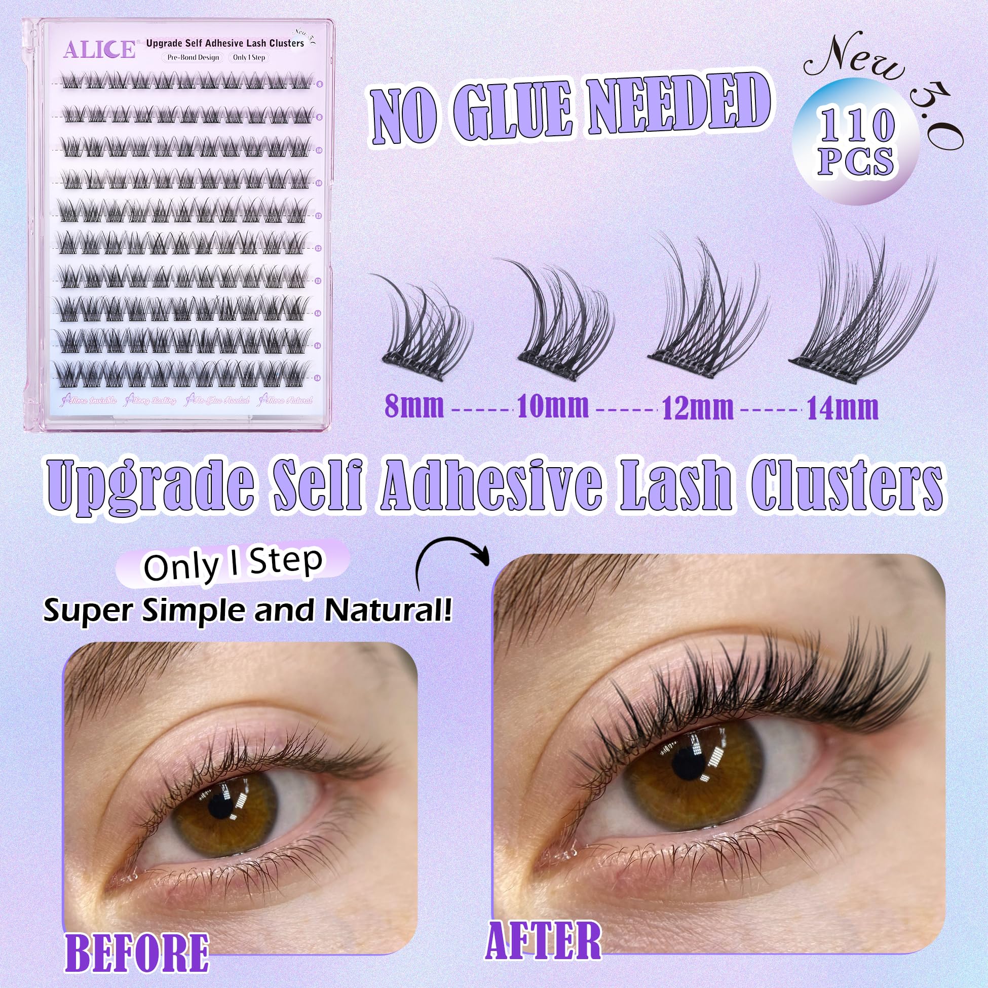 ALICE wispy clusters 8-14mm enable quick on-the-go lash boosts