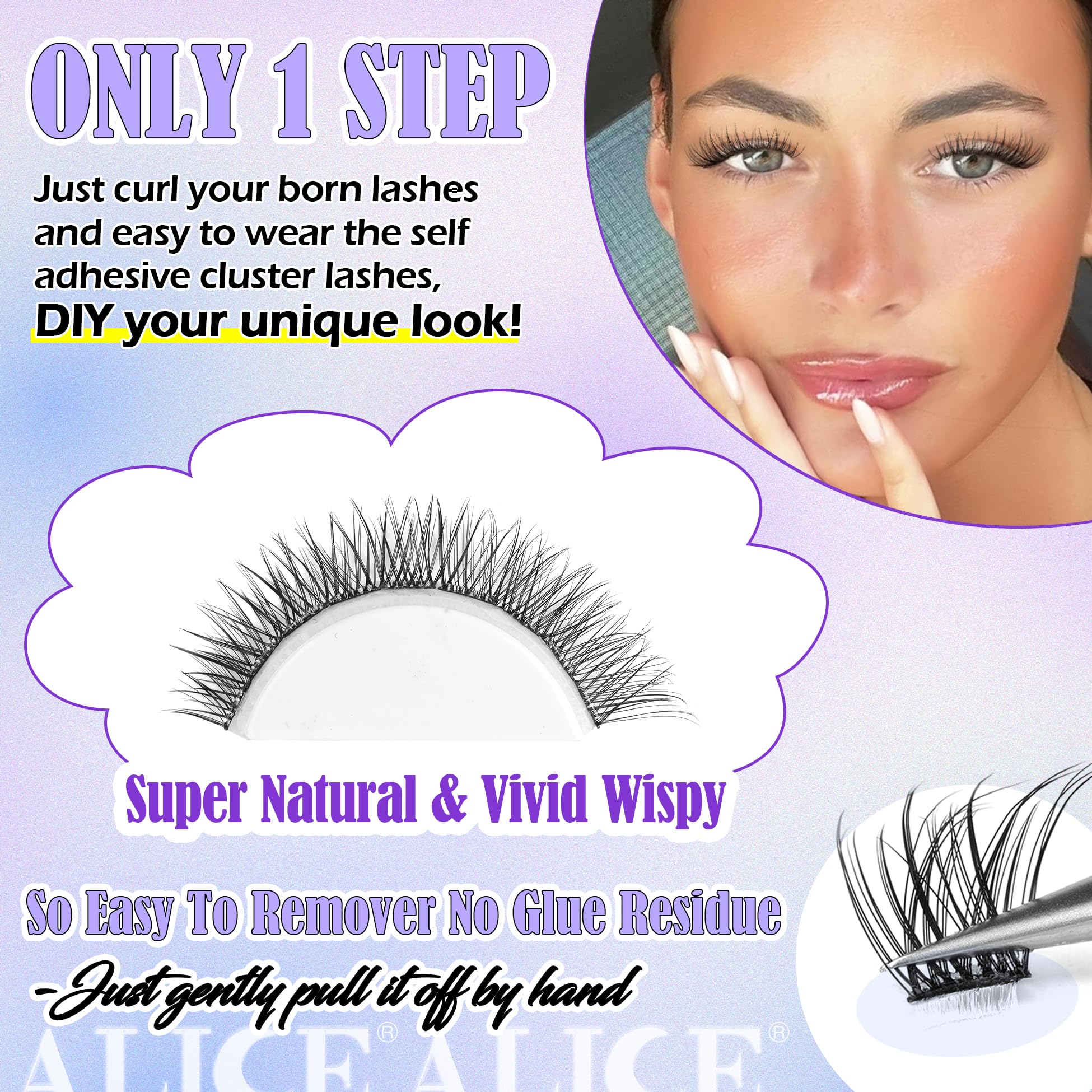 ALICE wispy lashes set of 120pcs for versatile styling options.