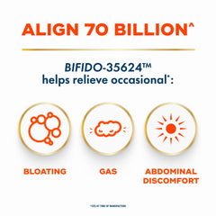 Align Probiotic 70 Billion bottle back label with usage information