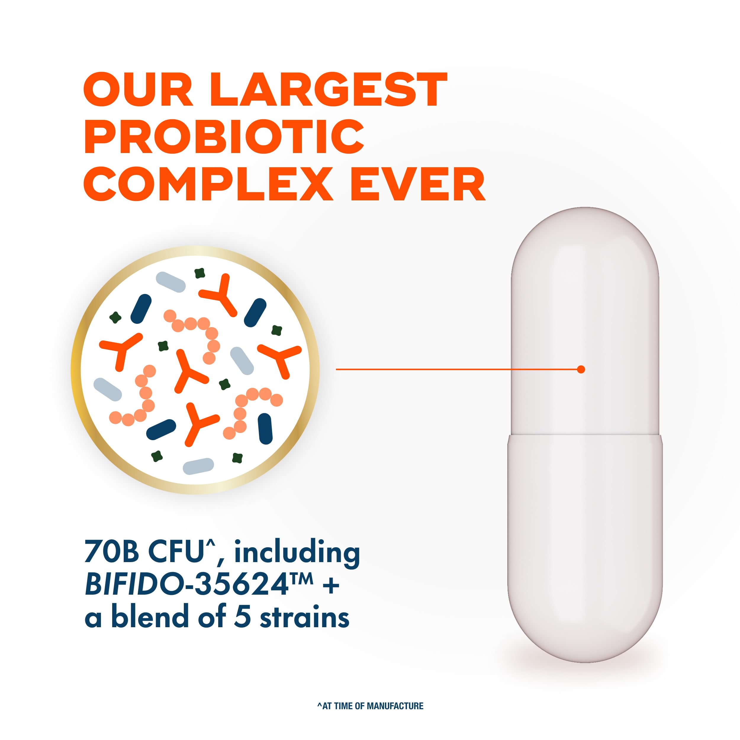 Align Probiotic 70 Billion capsules out of bottle for easy dosage