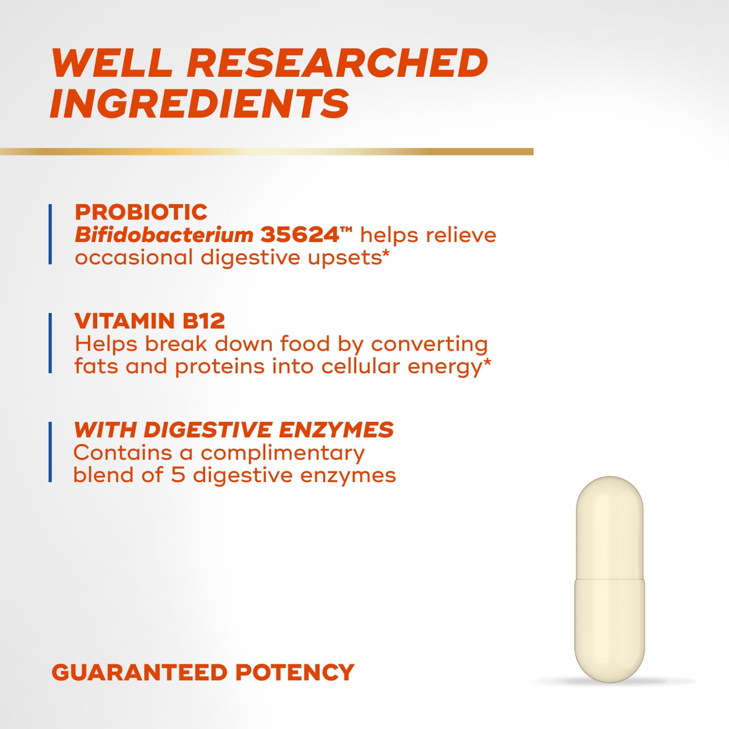 Align Probiotic Bloating Relief box packaging emphasizes vegetarian and gluten-free formula
