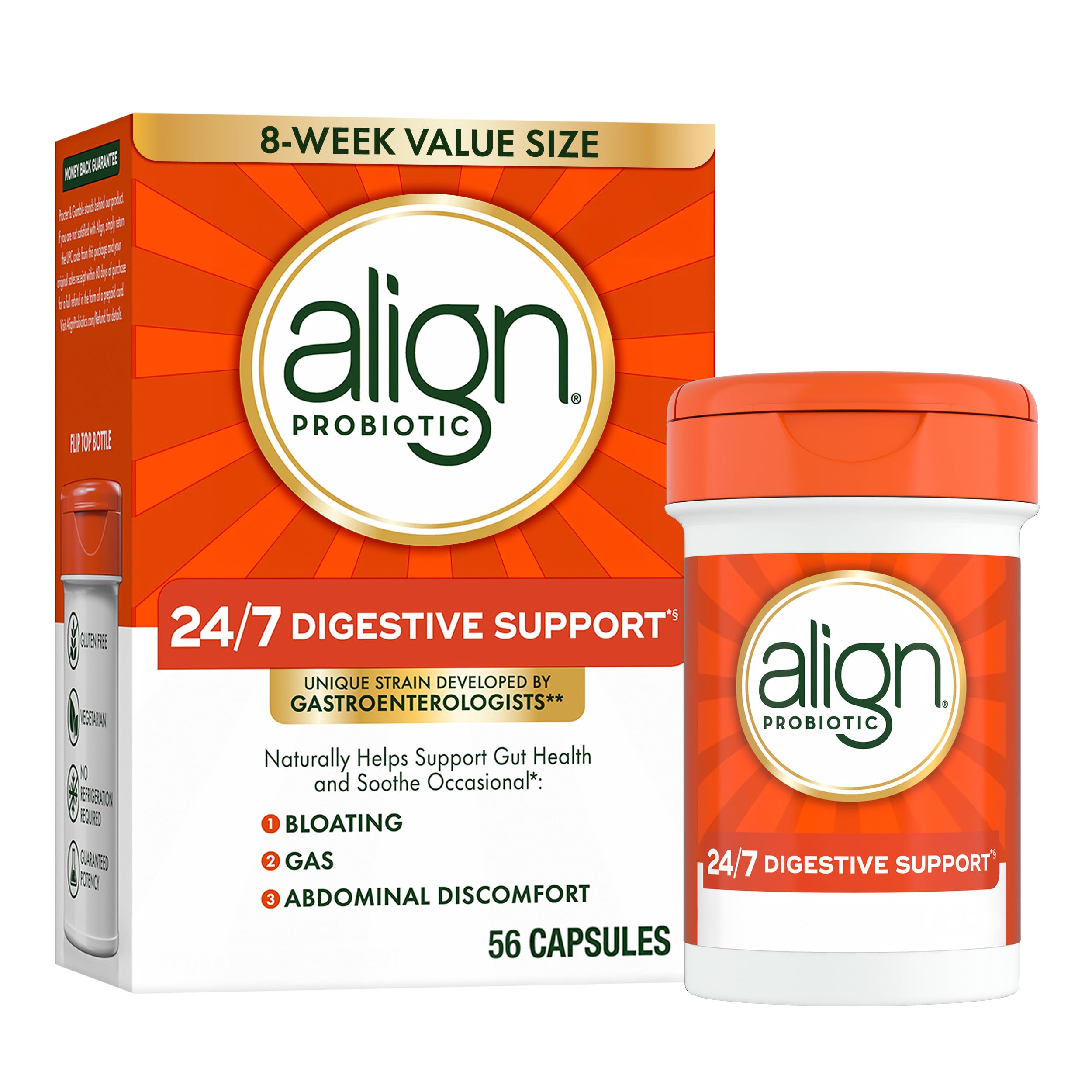 Align Probiotic bottle on kitchen counter for daily digestive balance