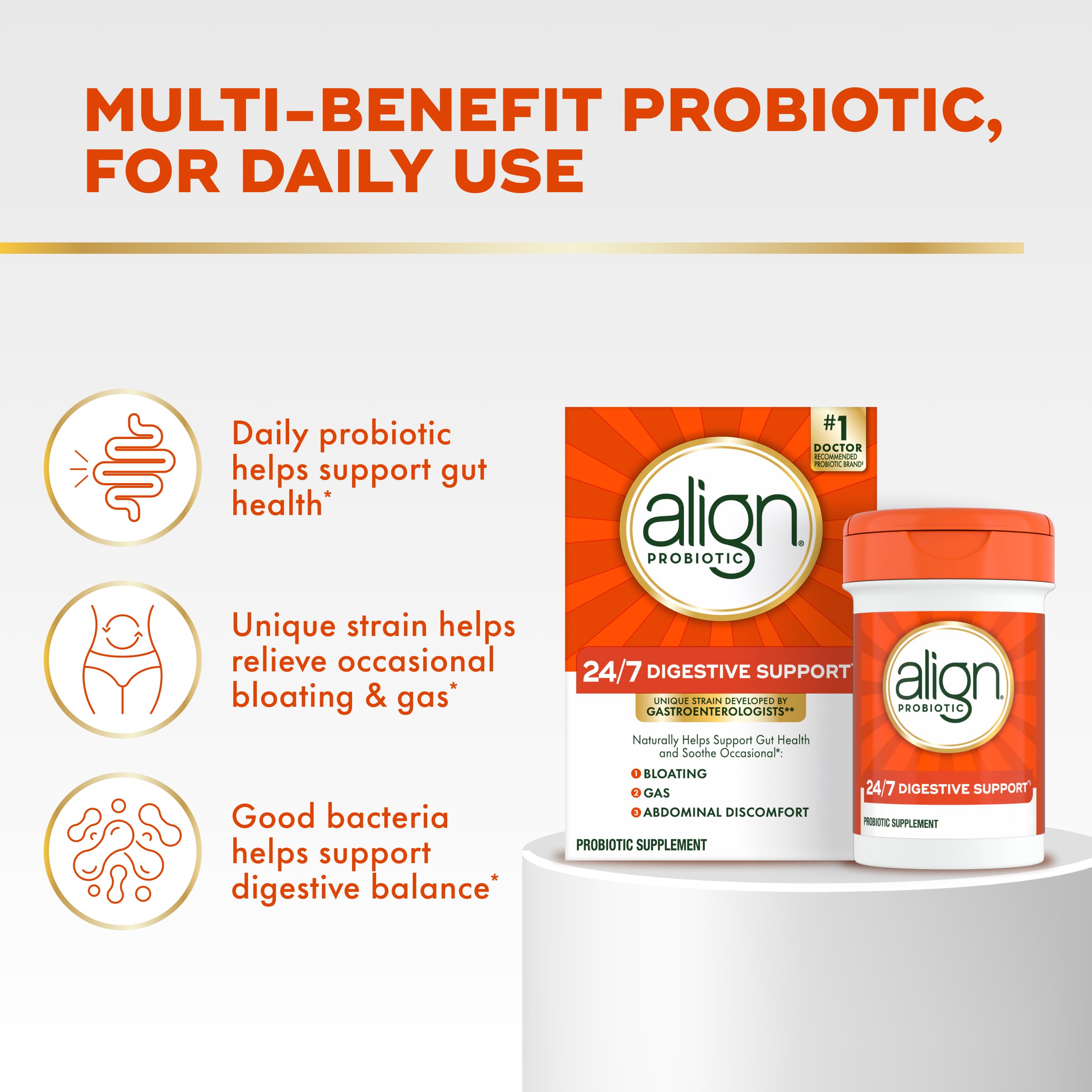 Align Probiotic capsules next to a glass for easy daily use