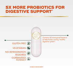 Pour shot of Align Probiotic Extra Strength bottle for daily routine.