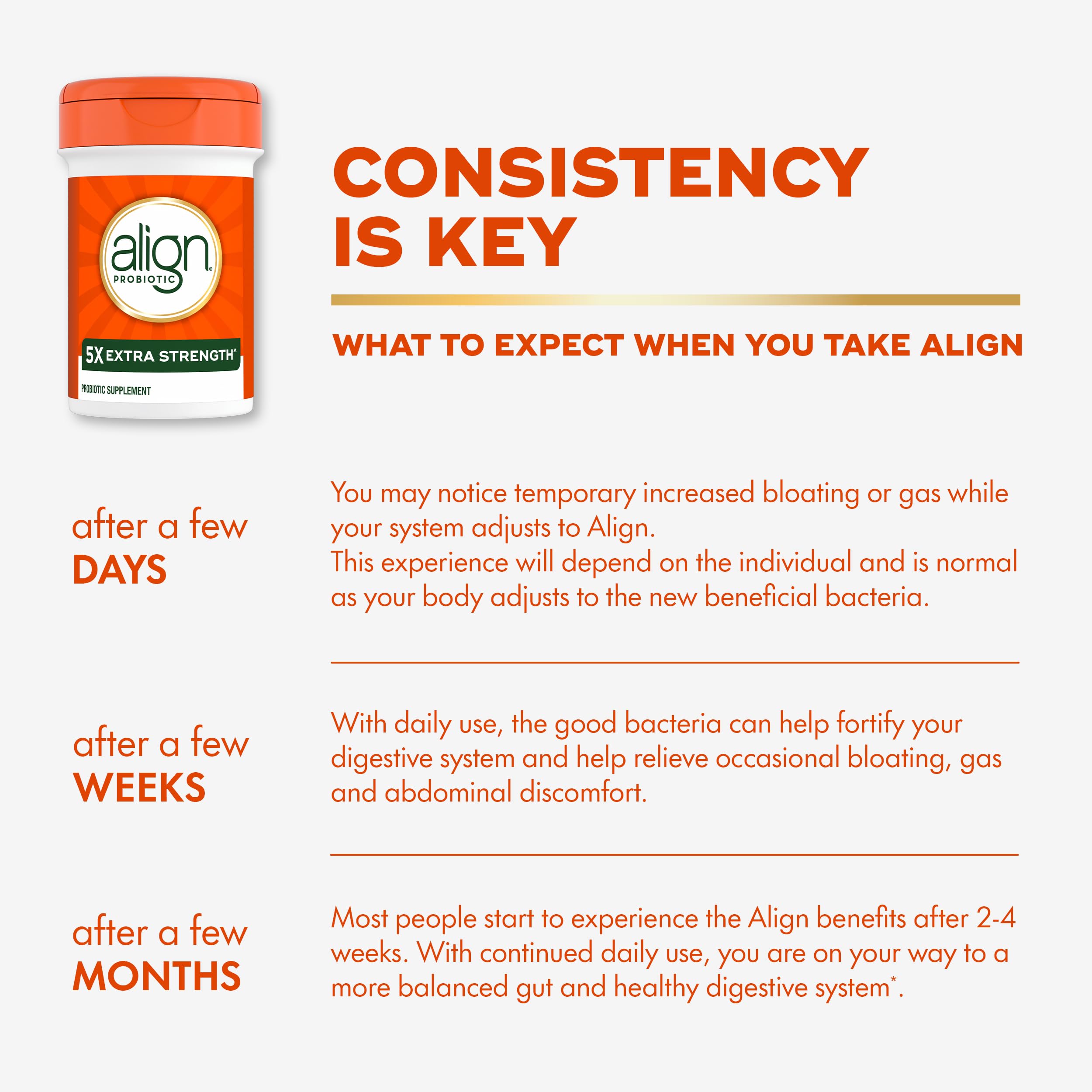 Gluten-free and vegetarian-friendly labeling on Align Extra Strength.