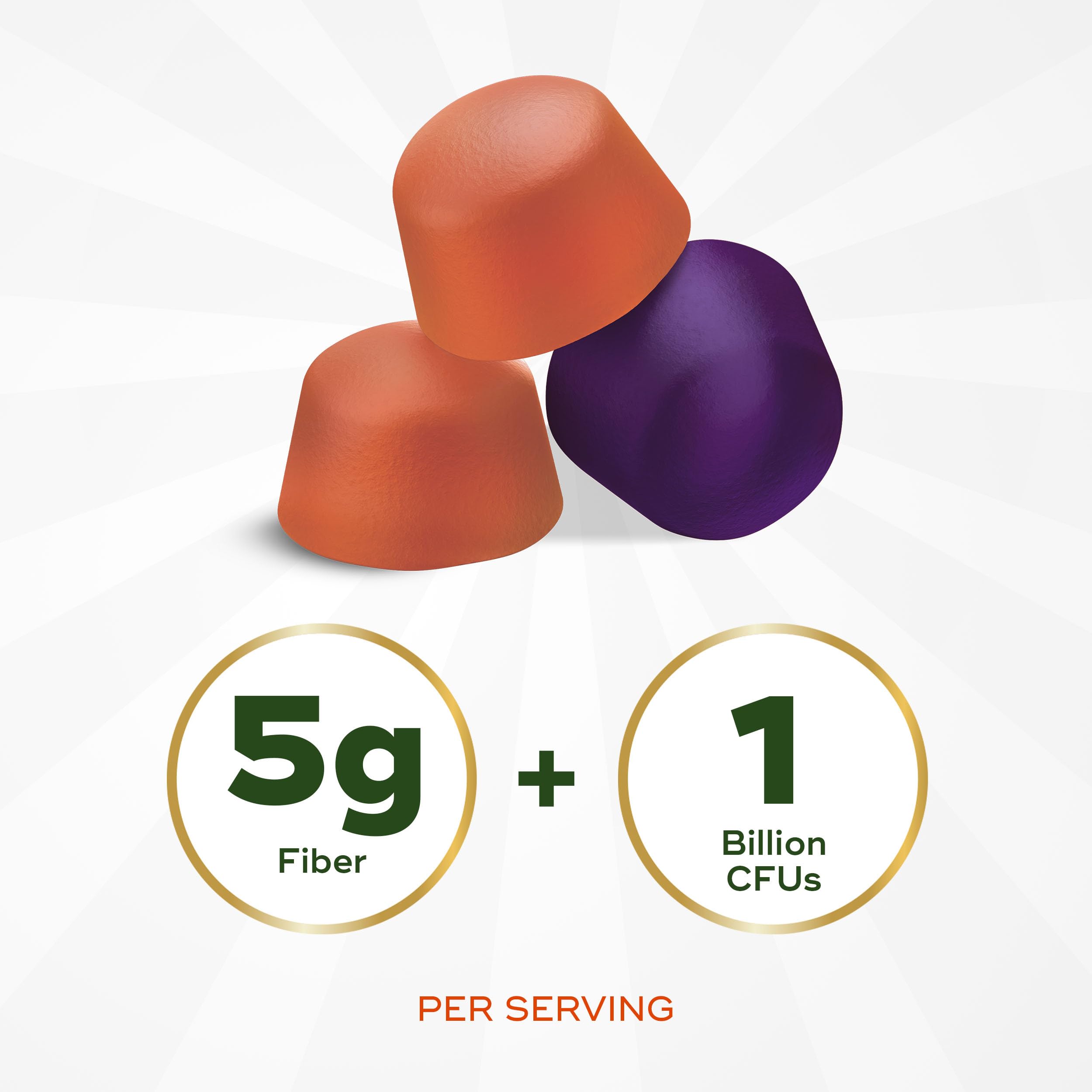 Align Probiotic + Fiber Gummies poured into a glass showing color and daily use