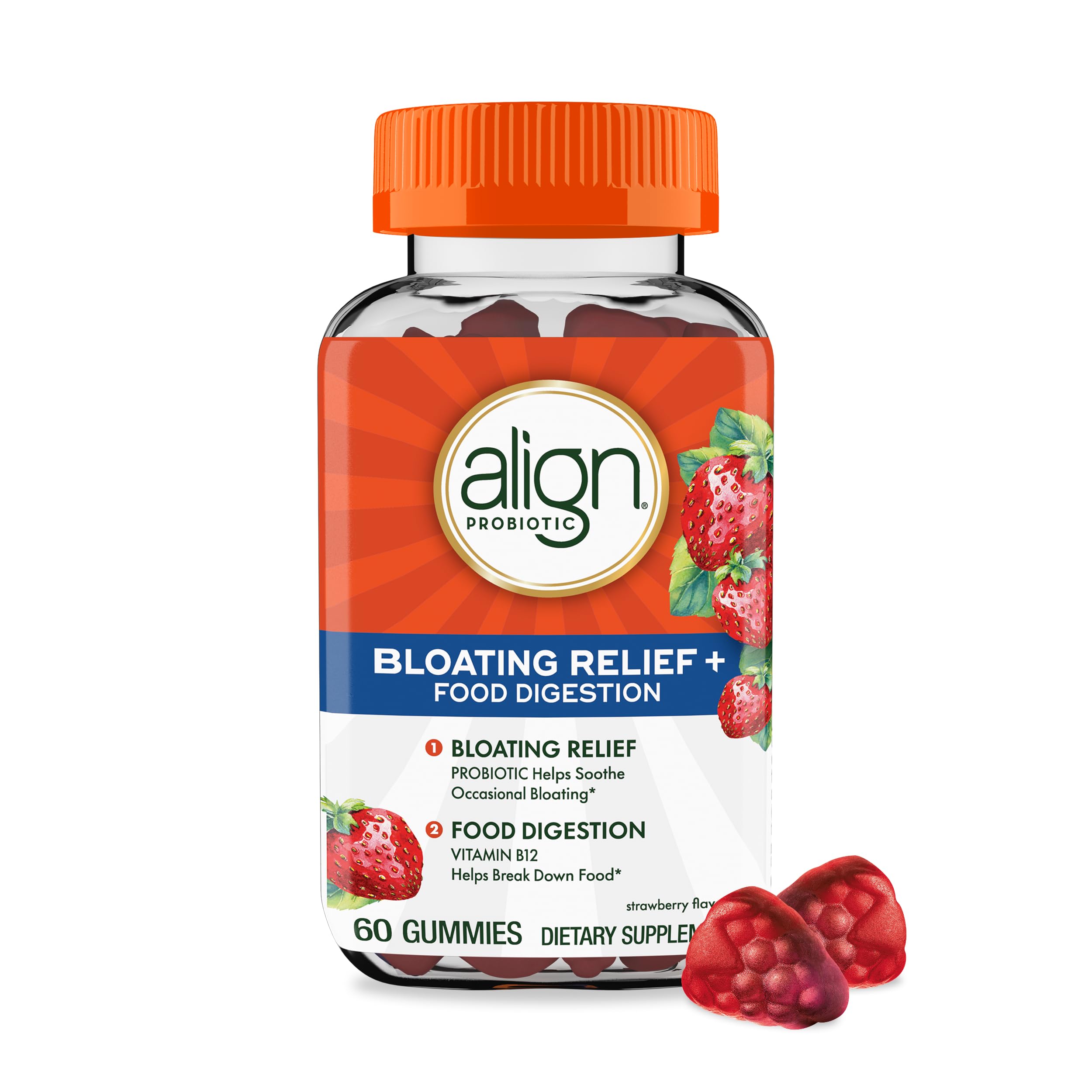 Align Probiotic Gummies strawberry bottle for daily digestive support and easy chew