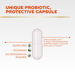 Align Probiotic label close-up highlighting Bifidobacterium 35624 strain