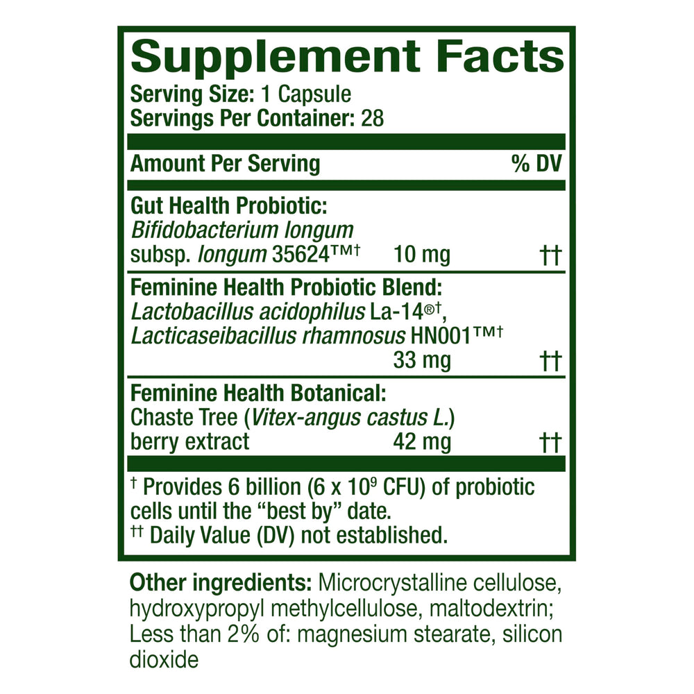 Align Probiotic Women's Dual Action bottle on a nightstand for routine wellness.