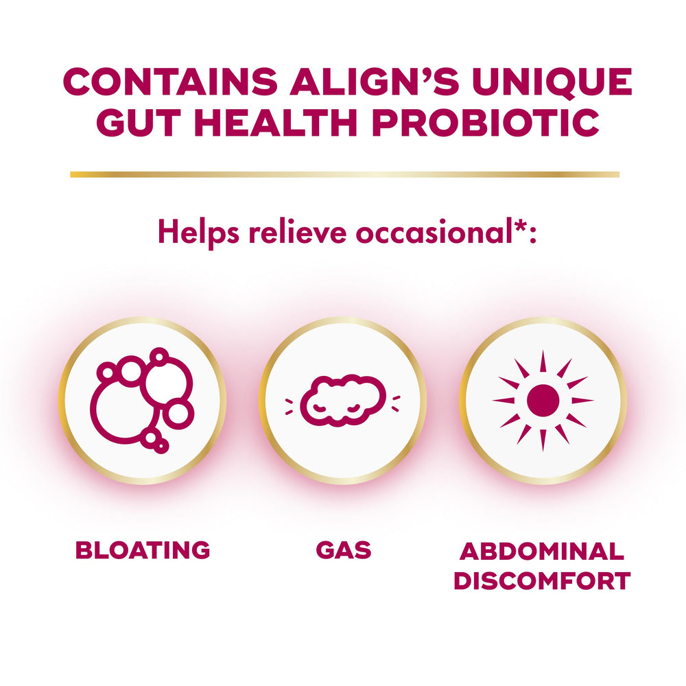 Align Probiotic Women's Dual Action packaging on shelf signaling convenient health support.
