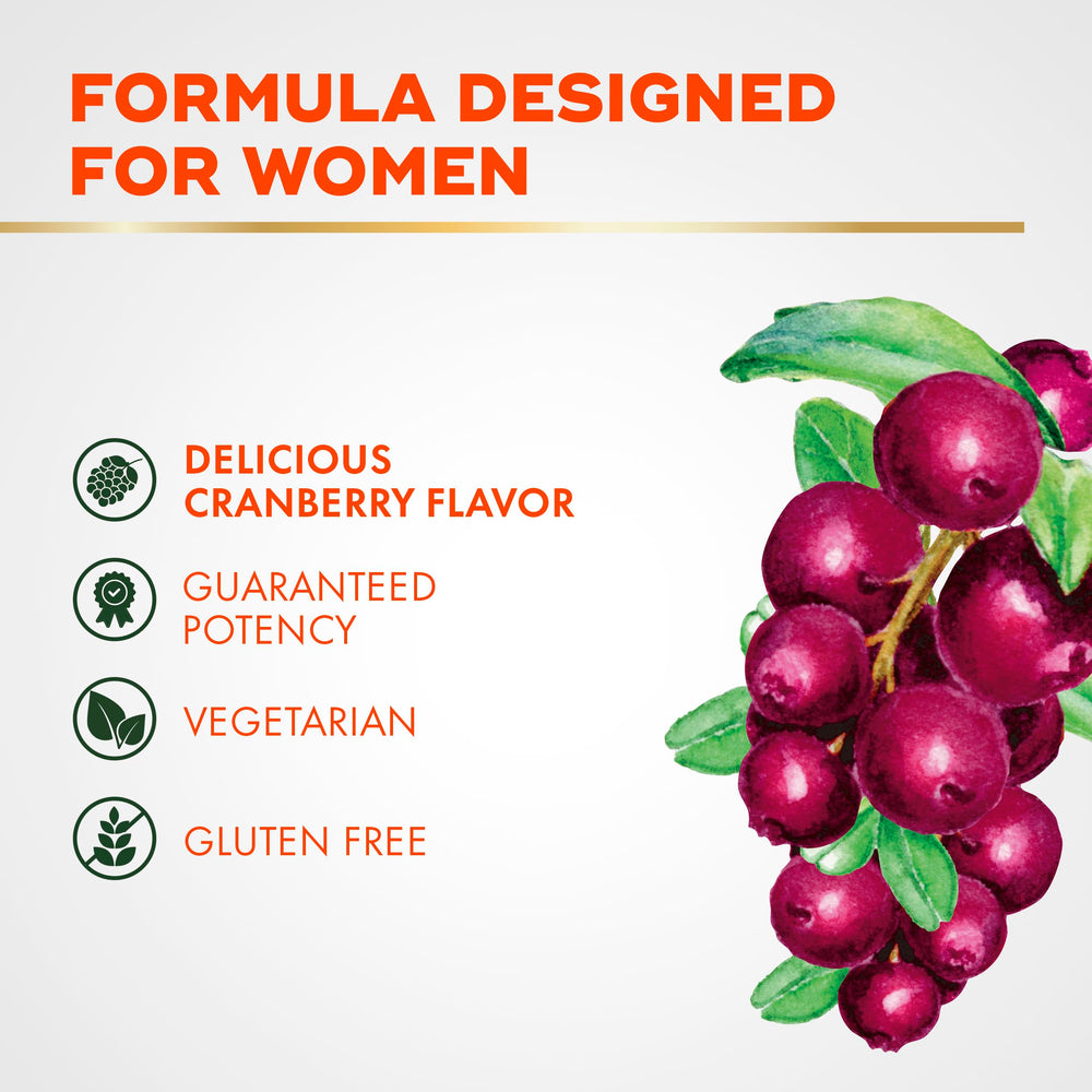 Travel-friendly cranberry-flavored gummy pack for daily probiotic intake