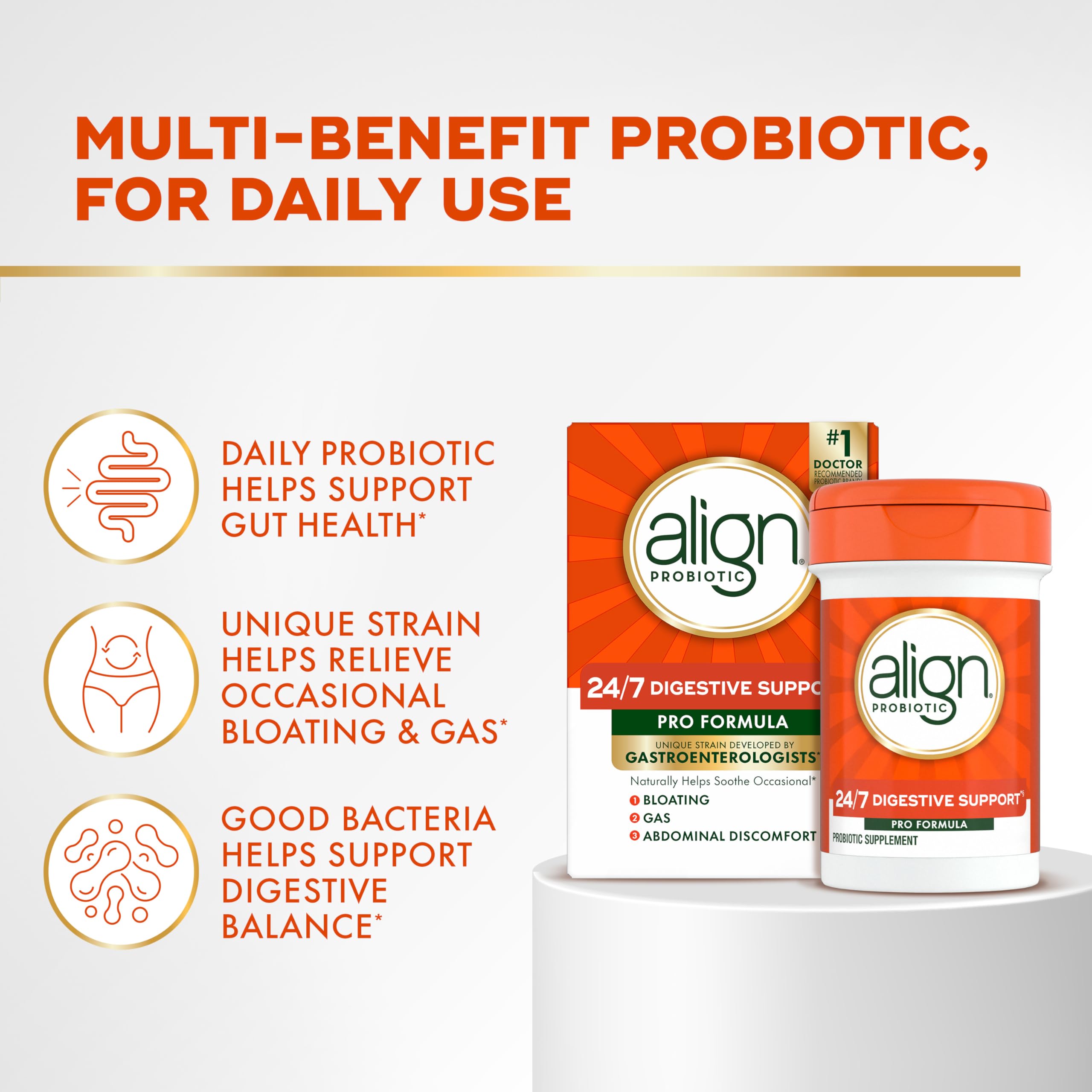Align Pro Formula capsules close-up for easy, daily swallowing.