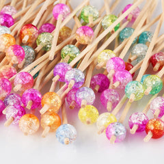 ALINK pearl-ball ends on wooden skewers, BPA-free and eco-friendly
