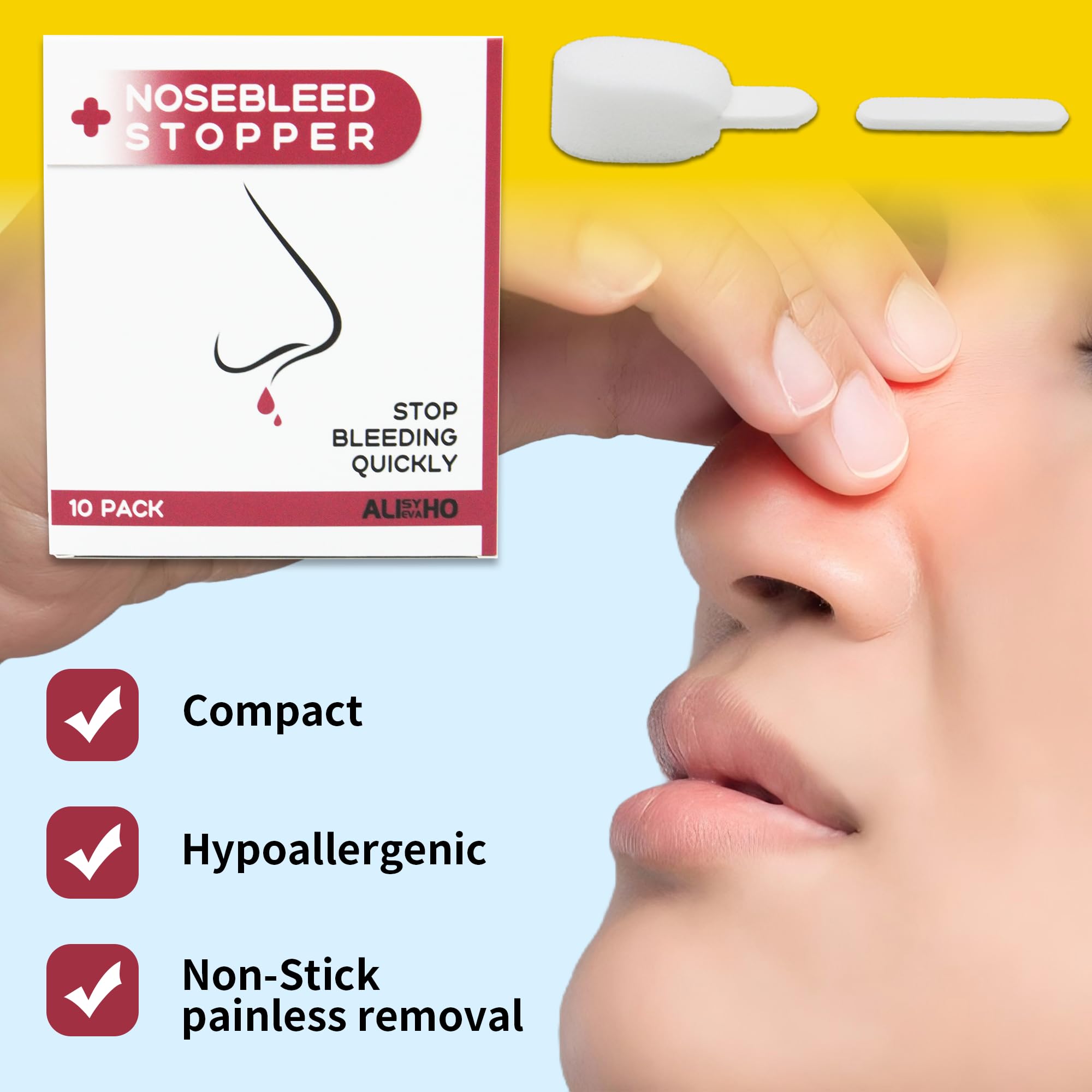 Compact 1.8 x 0.5 x 0.1 in size fits nostrils