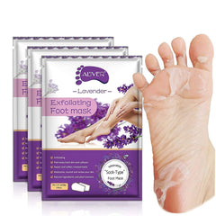 ALIVER Foot Peel Mask 3 Pack lavender box for at-home exfoliation