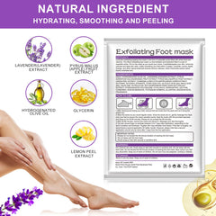 ALIVER Foot Peel Mask 3 Pack lavender masks on foot for exfoliation