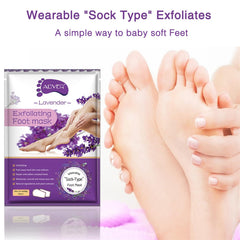 ALIVER Foot Peel Mask 3 Pack lavender scent close-up with aroma